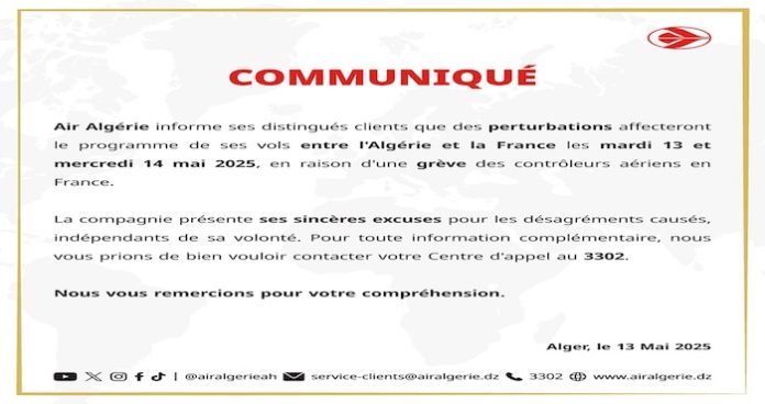Air Algérie communiqué