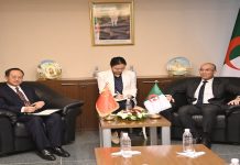 Chaib reçoit le vice-président de l’Agence chinoise de coopération internationale pour le développement